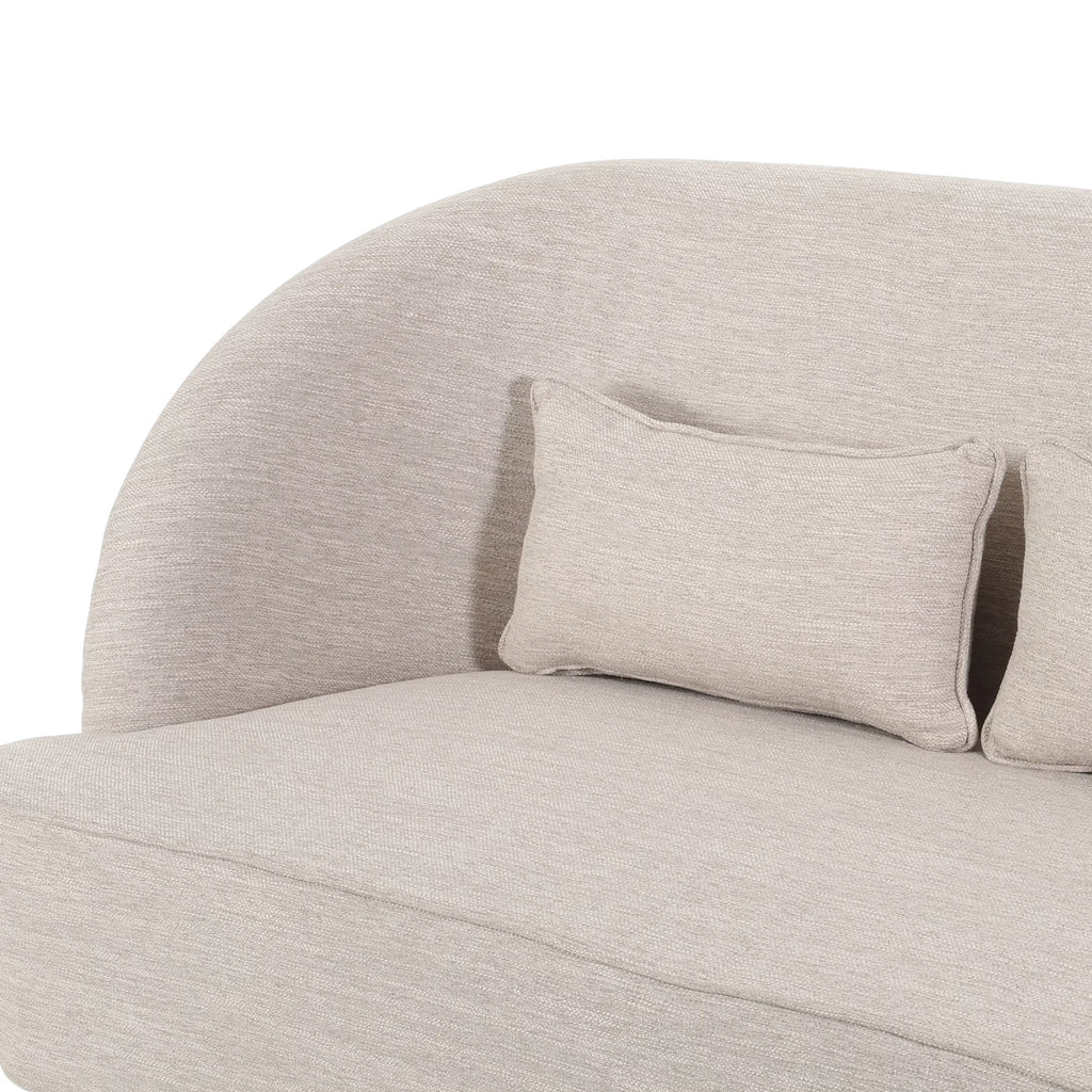 Beige Fabric Upholstered Loveseat with Hairpin Legs S315