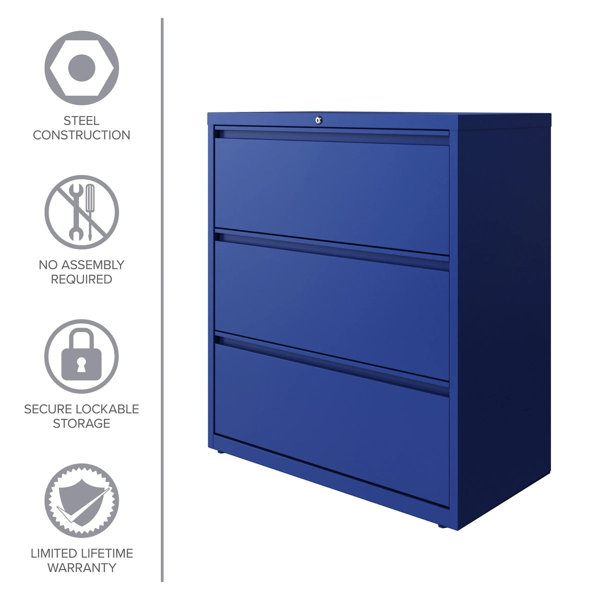 36 Inch Wide 3 Drawer Metal Lateral File Cabinet Y2017