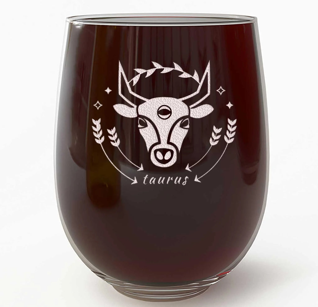 Etched 17Oz Stemless Wine Glass S9104