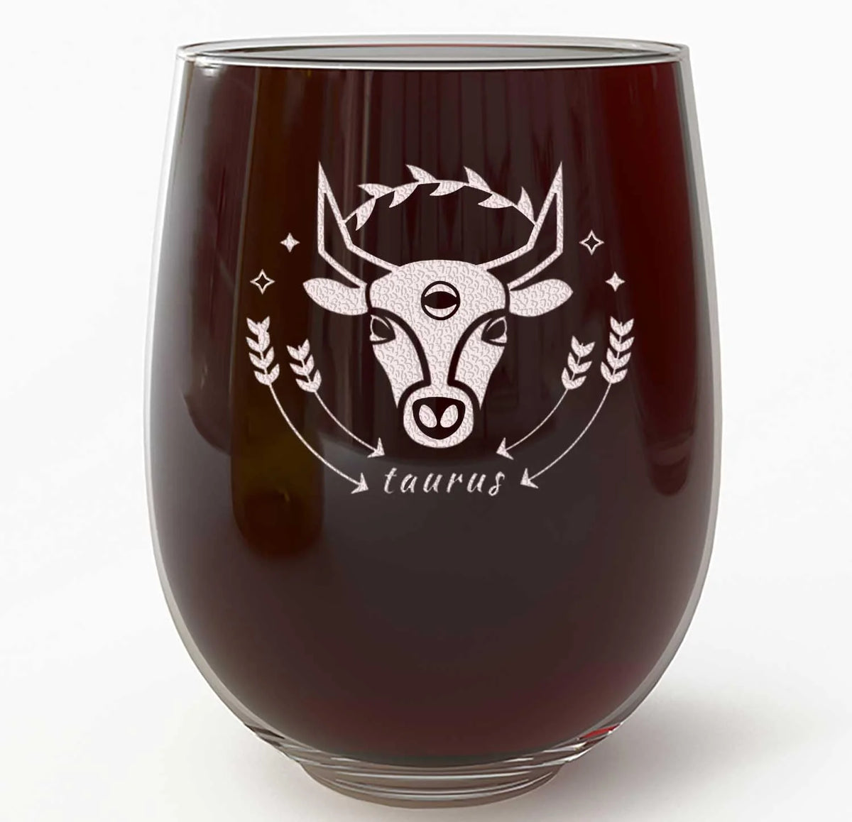 Etched 17Oz Stemless Wine Glass S9104