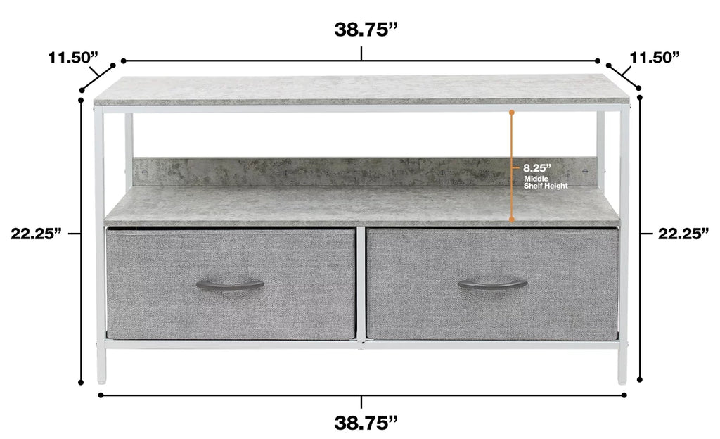 Gray Fabric Bin Dresser TV Stand W514707