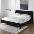 King Anthracite Black Velvet Platform Bed Set I263
