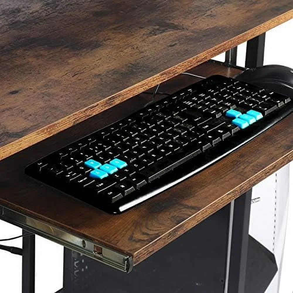 Computer Desk with Keyboard Tray, Hutch, Bookshelf, CPU Stand, Monitor Stand K316