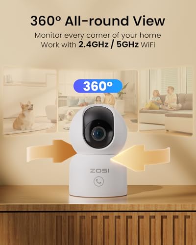 2K Indoor Pan/Tilt Security Camera, 2 Pack P386