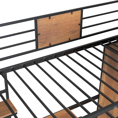 Black Twin Loft Bed with Desk and Storage U482