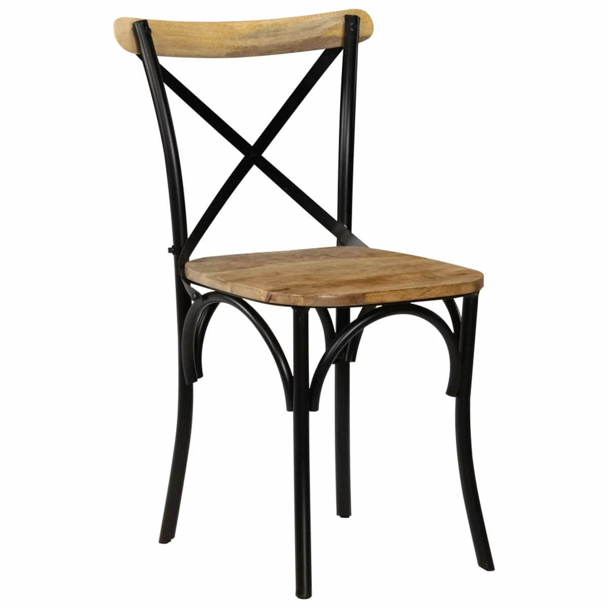 Black Solid Mango Wood Cross Chairs 2 pcs Z352722