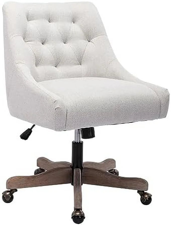 Brown Swivel Shell Chair with Wood Base and Wheels B954