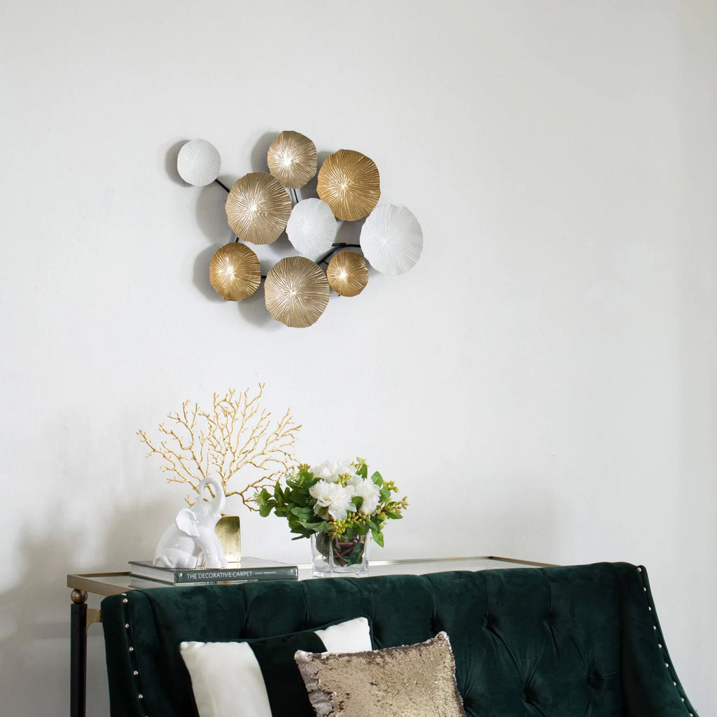 Antique Gold and White Small Wall Accent I4484