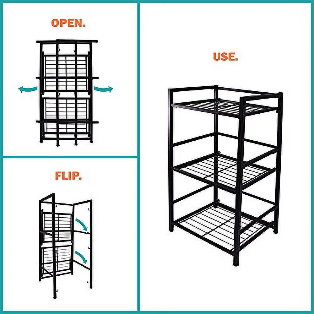 Black 3 Shelves Metal Bookcase X360876