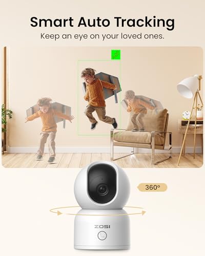 2K Indoor Pan/Tilt Security Camera, 2 Pack P386