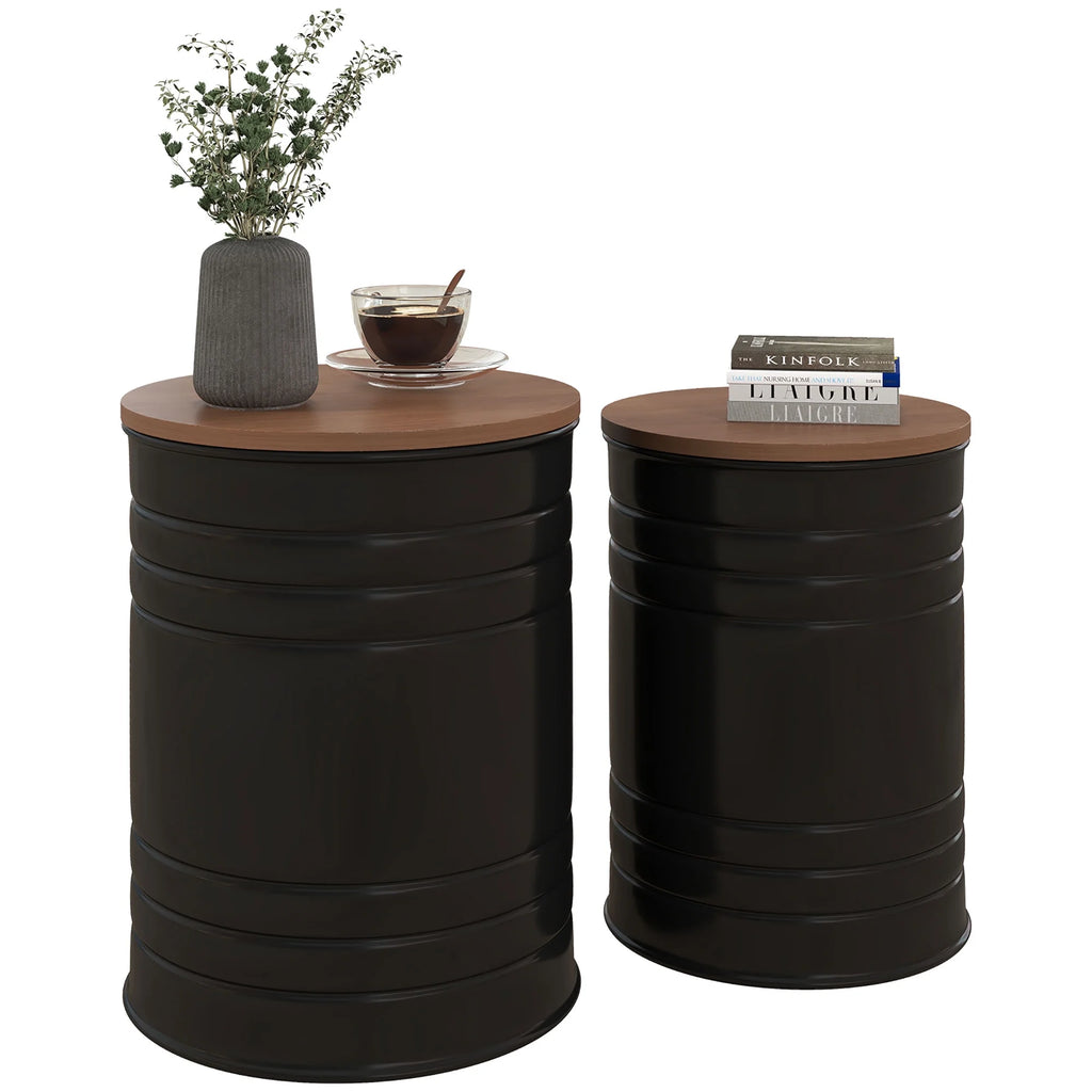 Set of 2 Storage Ottomans with Lids L646947