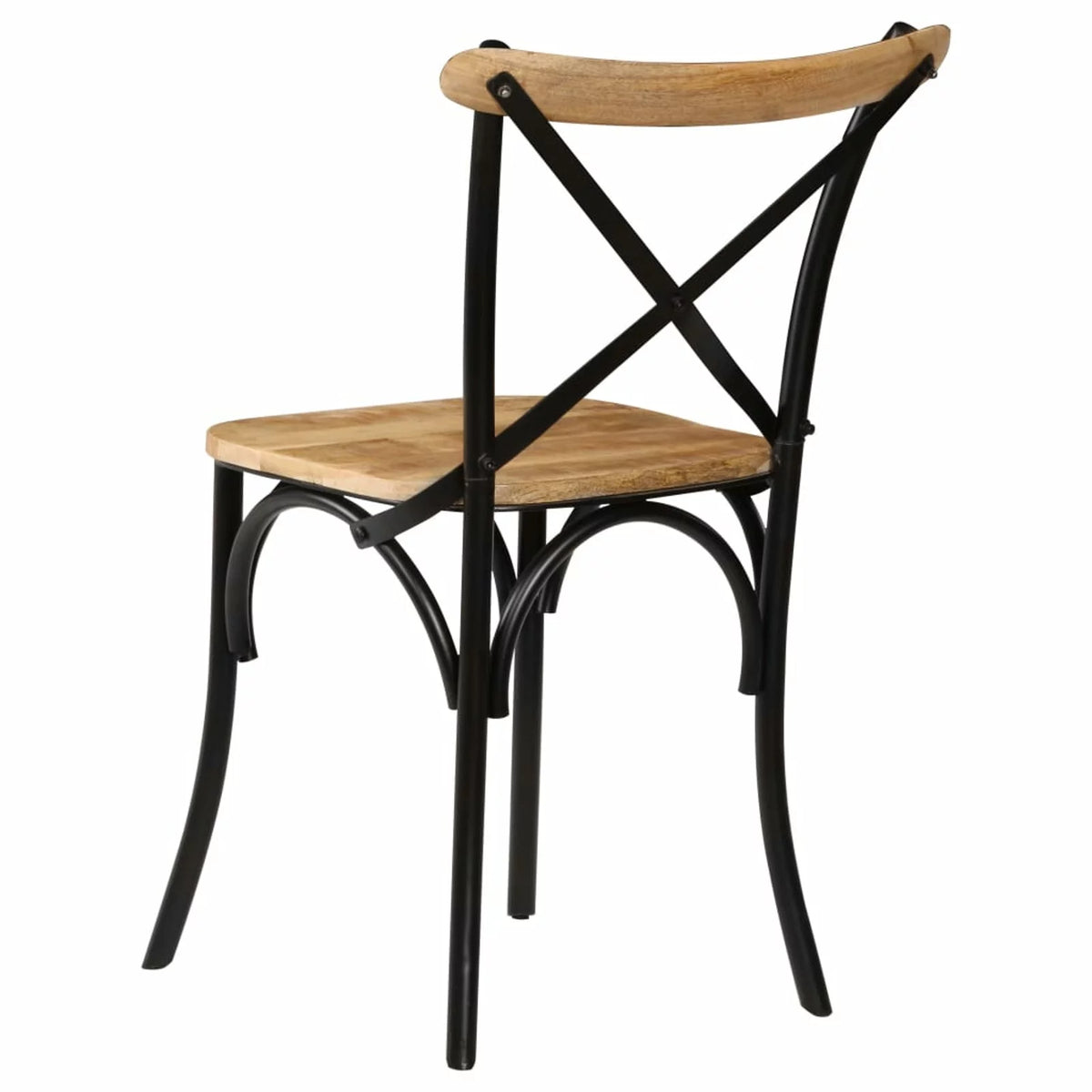 Black Solid Mango Wood Cross Chairs 2 pcs Z352722