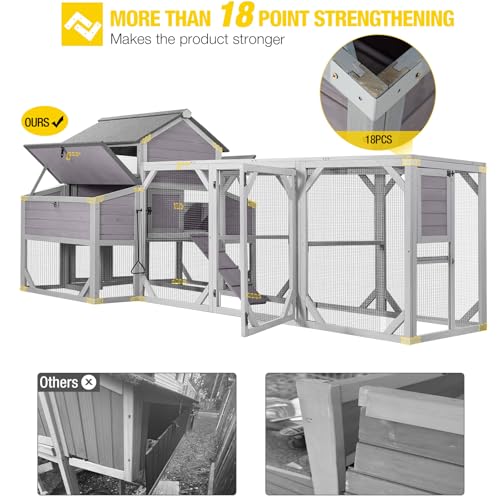 Extra Large Wooden Chicken Coop with 6 Nesting Boxes E599262
