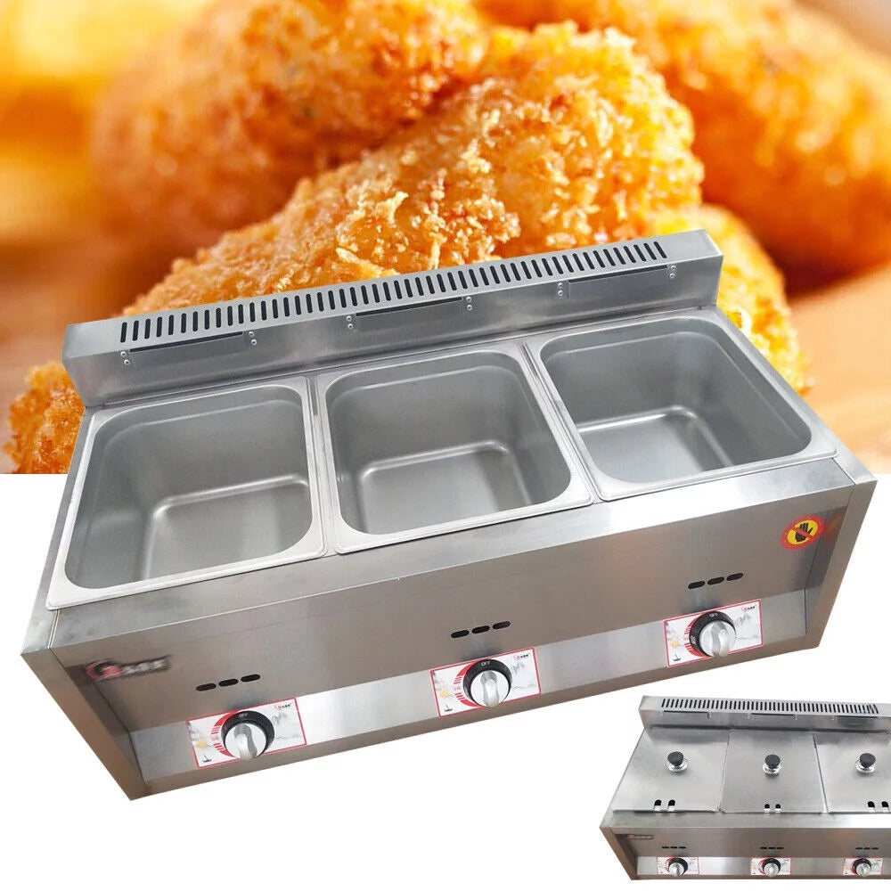 18L Propane NG Gas Fryer 3 Pan B33893