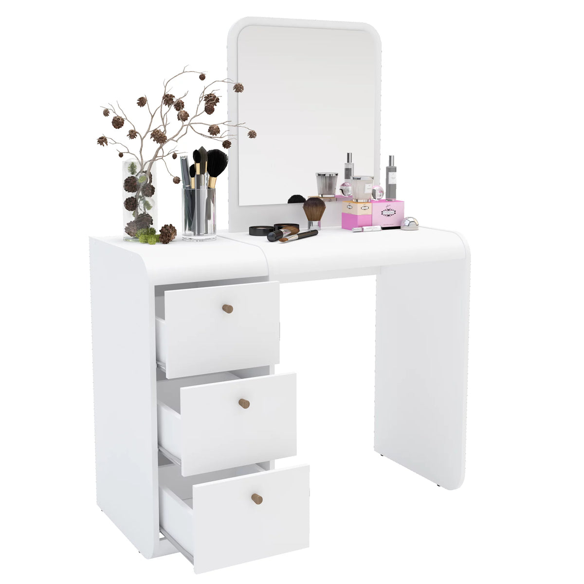 White Lighted Vanity Table Z4910
