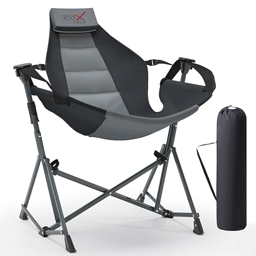 Black Folding Hammock Camping Chair with Cup Holder K939