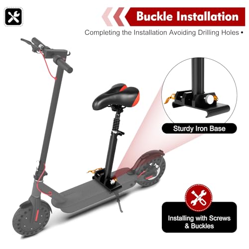 Electric Scooter Seat, Adjustable Saddle Seat with Shock Absorption Foam Cushion Q186726