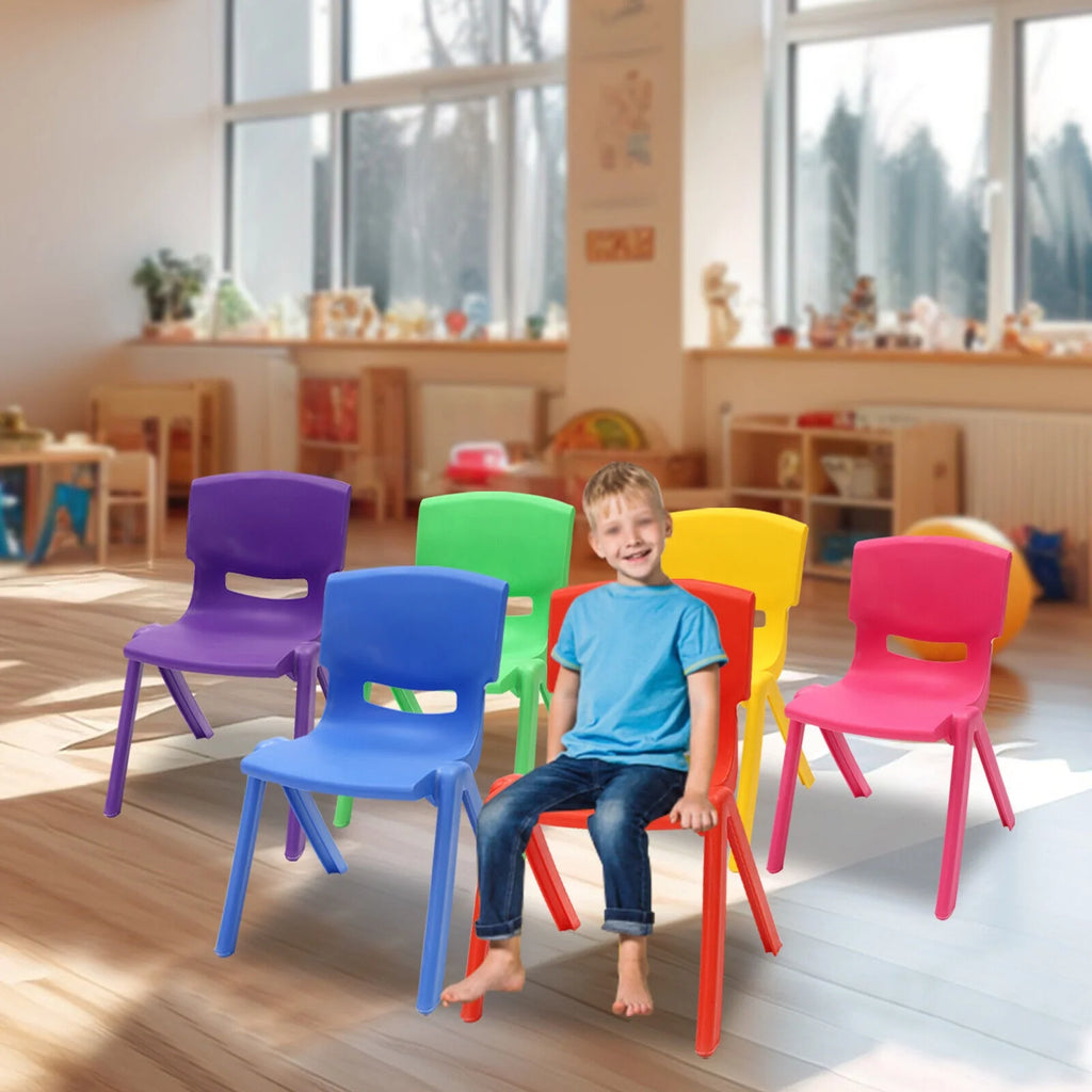 6 Pcs Kids Plastic Stackable Chairs N82049