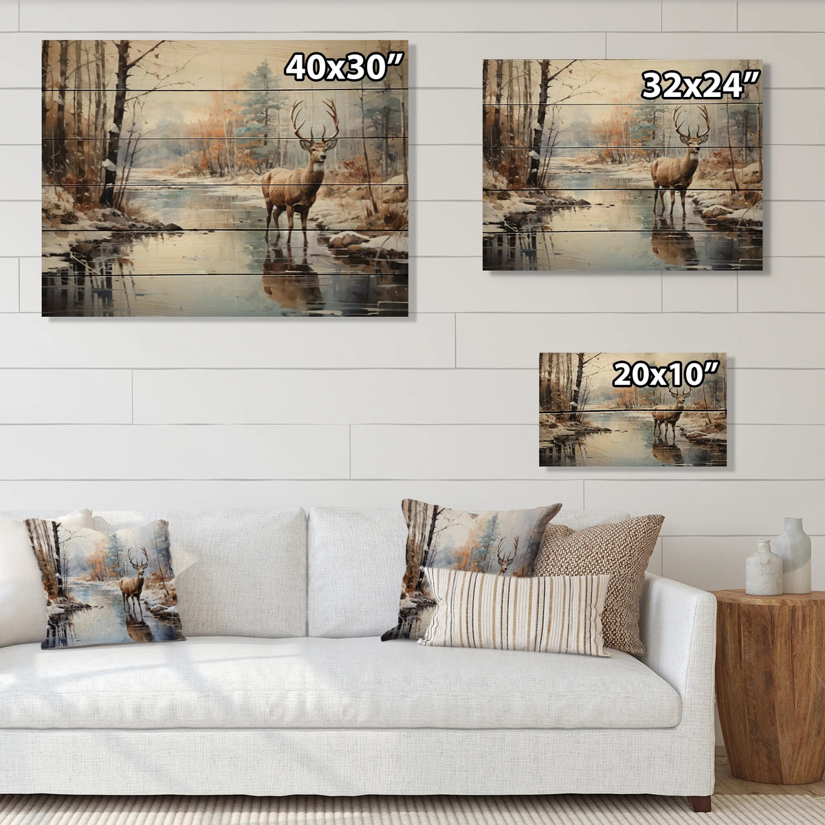 Animals Print on Natural Pine Wood N798