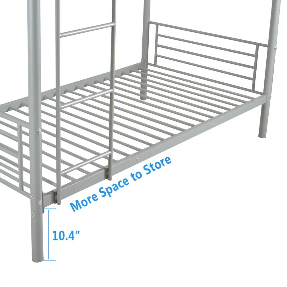 Metal Twin over Bunk Beds Frame with Ladder D96106