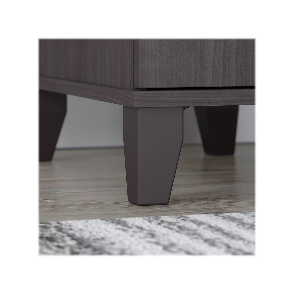 72W Office Desk with Drawers and Hutch in Storm Gray G90821