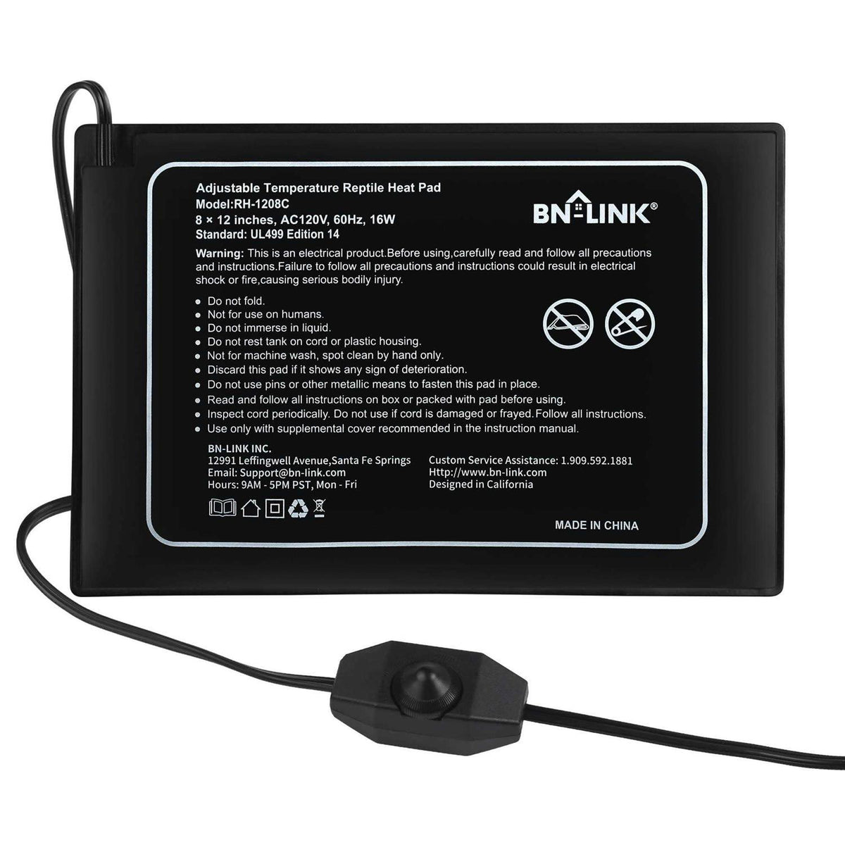 Reptile Heating Pad 8 X 12 with Adjust Knob H43368