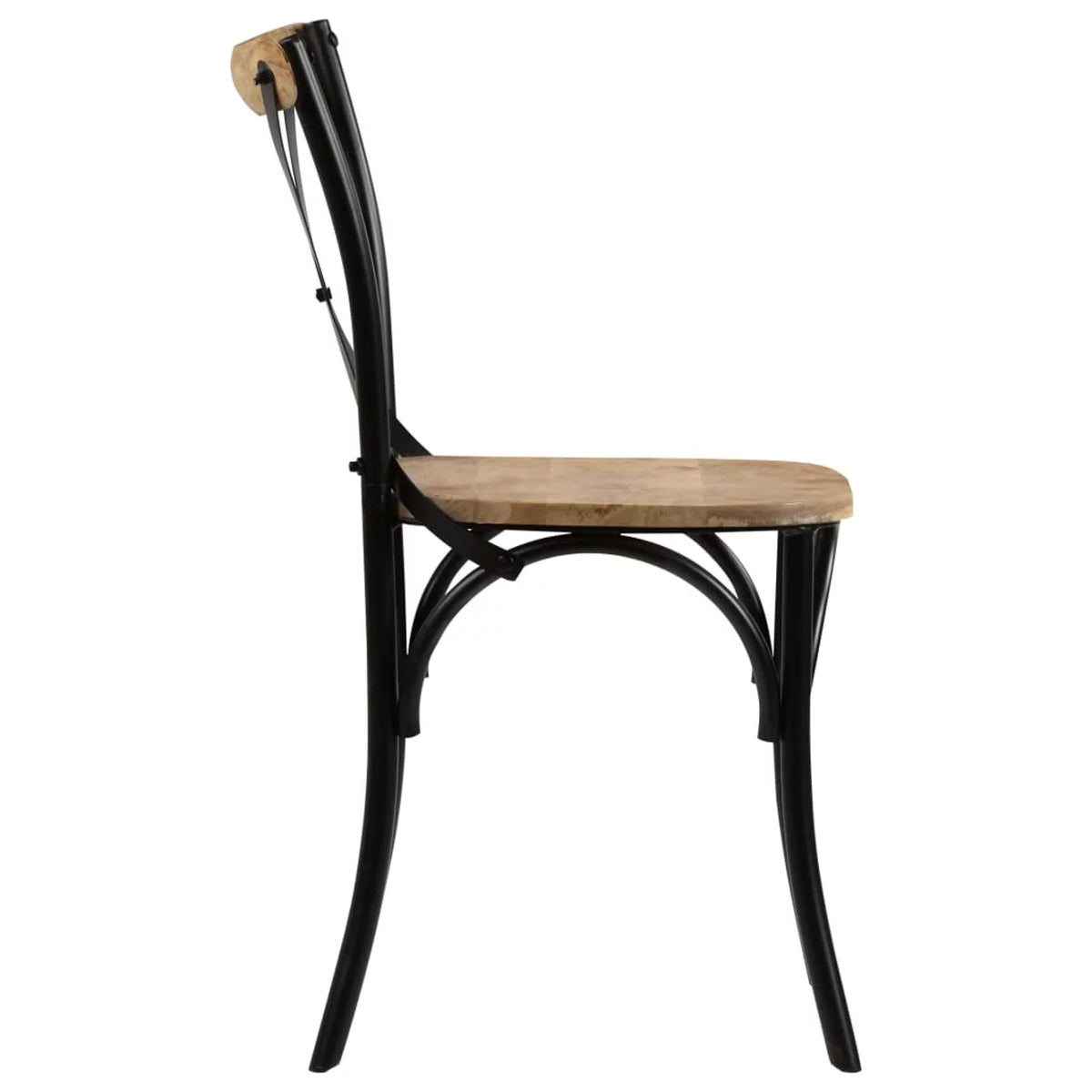 Black Solid Mango Wood Cross Chairs 2 pcs Z352722