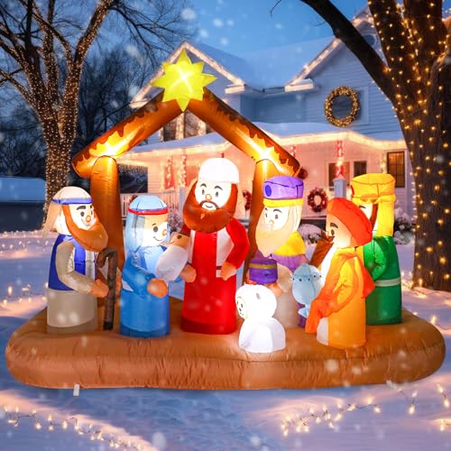 Inflatable Nutcracker Outdoor Decoration with Built-in LED Lights J246