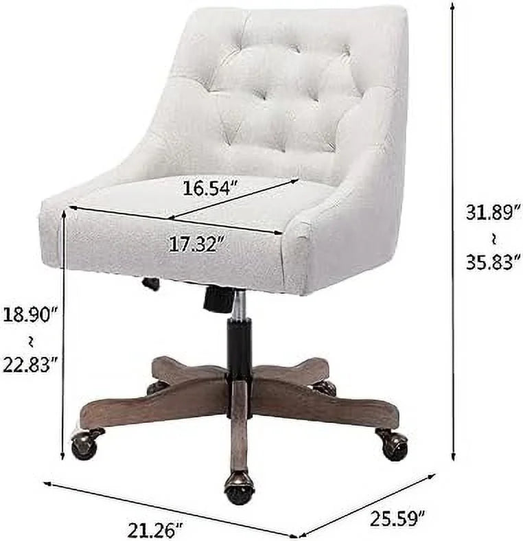 Brown Swivel Shell Chair with Wood Base and Wheels B954