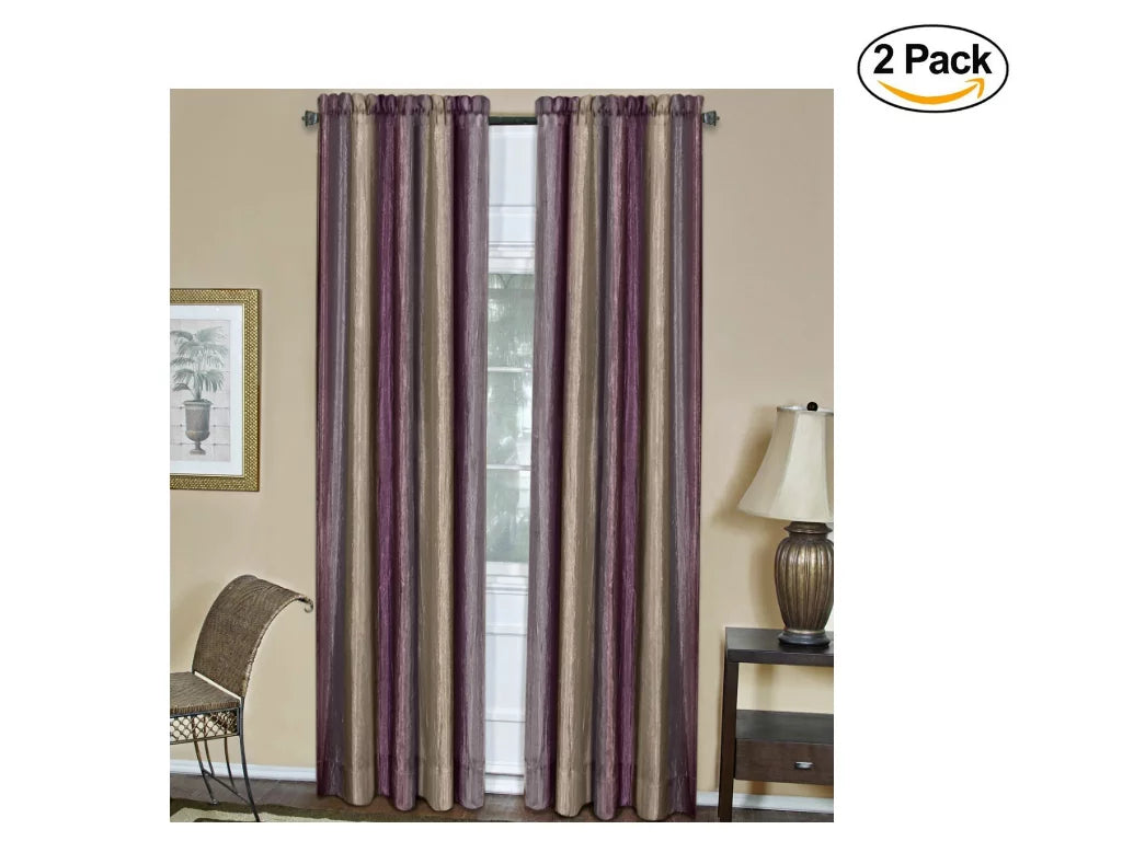 Ombre Window Panel, 50-Inch by 63-Inch, Aubergine (Set of 2) Q790