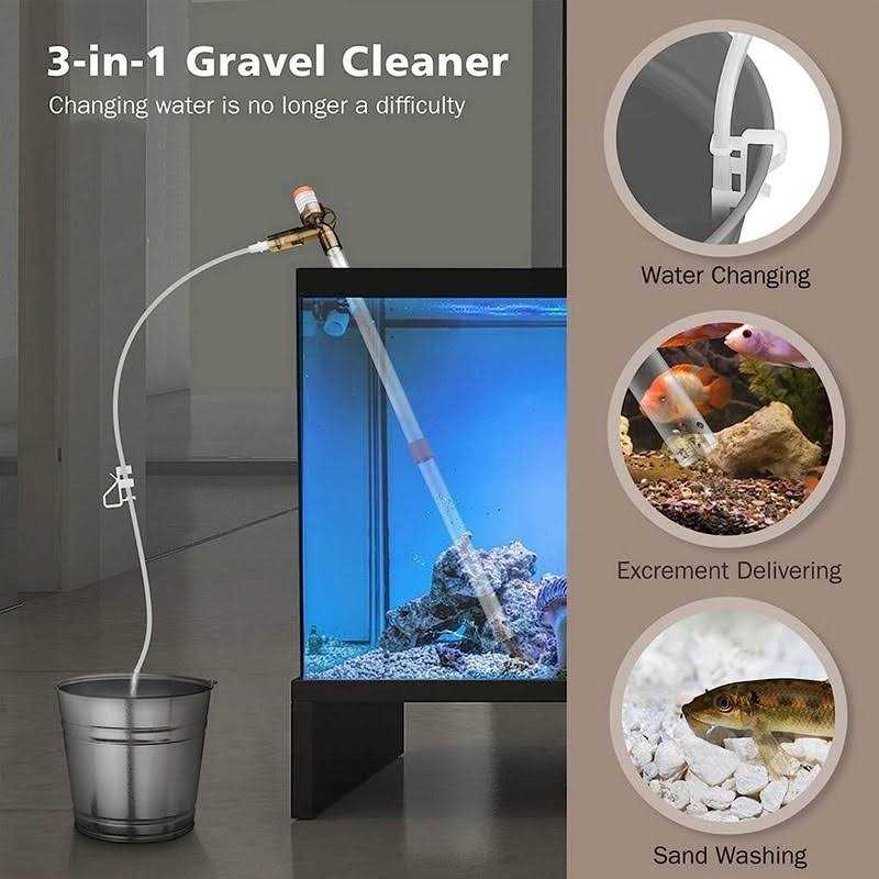 Aquarium Gravel Cleaner Fish Tank Kit Long Nozzle Water Changer J462949