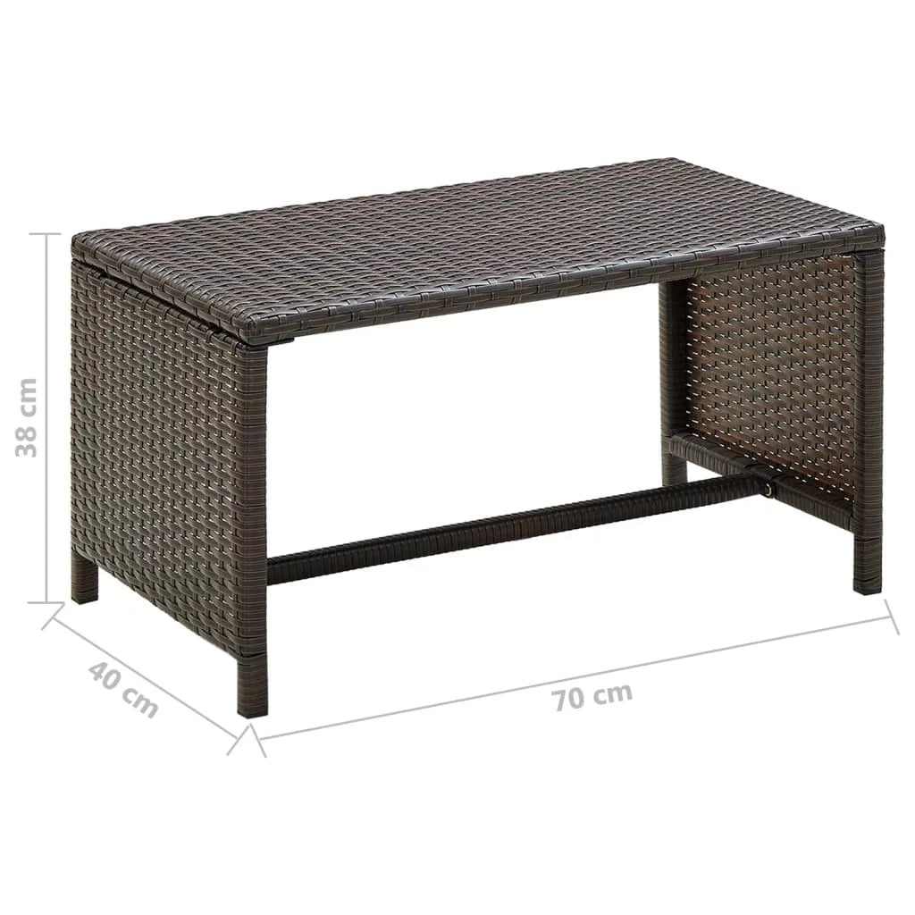 Brown Poly Rattan Coffee Table F33972