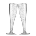 50 Pack 5 Oz Gold Rimmed Clear Plastic Champagne Flutes F721