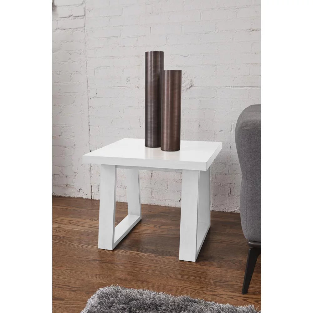 Modern Solid End Table 24x24 White J393138