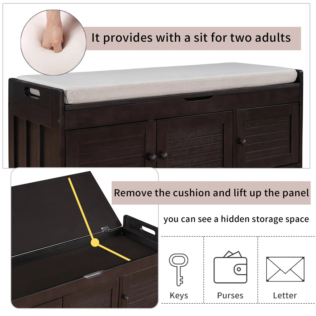Espresso Storage Bench with Removable Cushion N5199