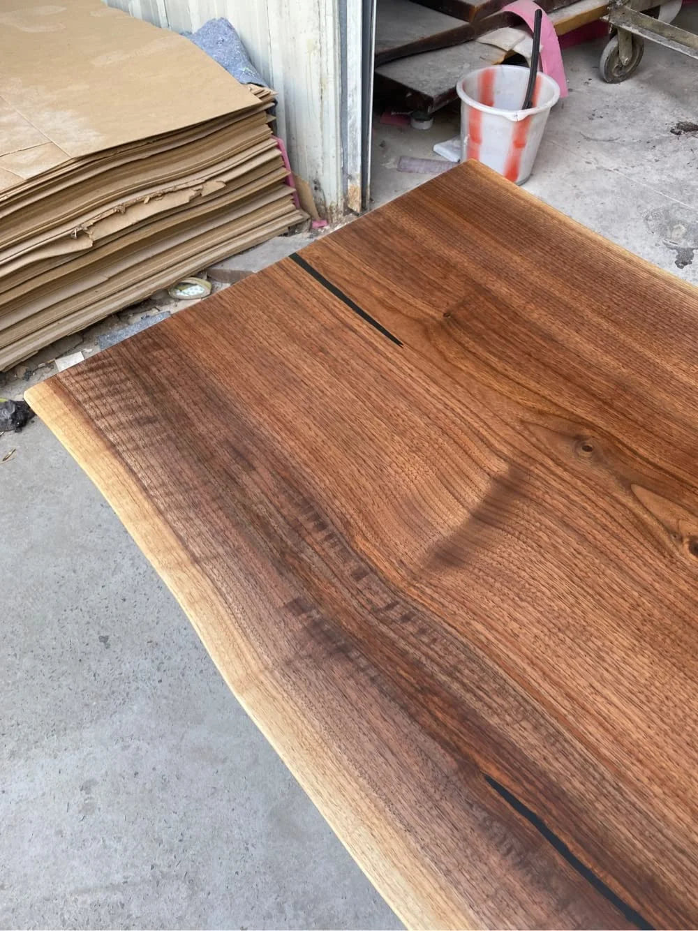 Live Edge Black Walnut Wood Slab Table Q2815