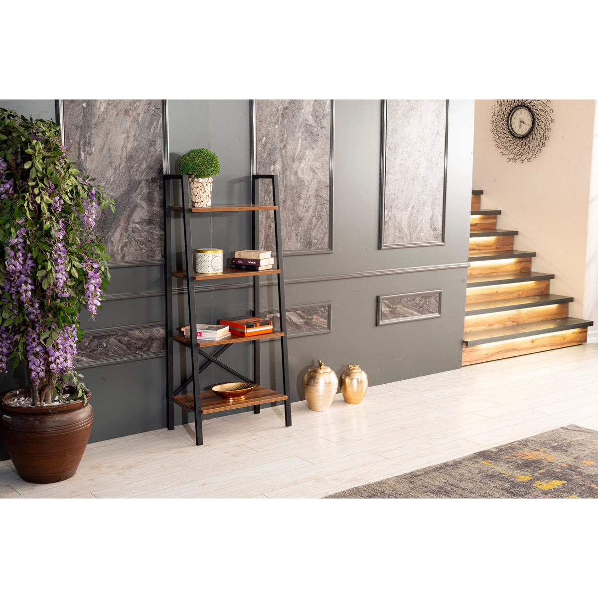 5 Tier Metal Ladder Bookshelf A75466