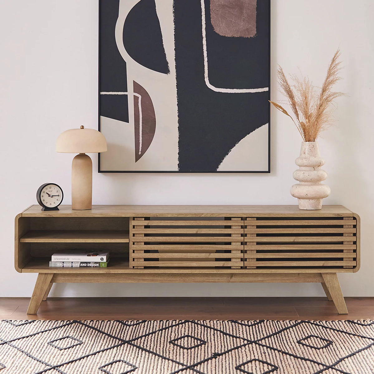 59" Oak TV Stand Console L651