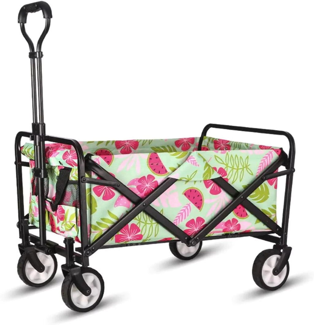 Collapsible Folding Utility Wagon Cart 5" Solid Rubber Wheels N247