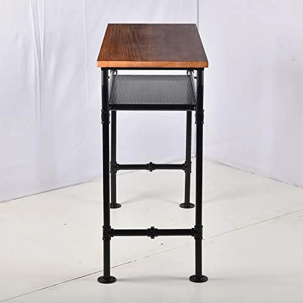 41.3inch Height Industrial Rustic Metal Pipe and Wood Table Y263371
