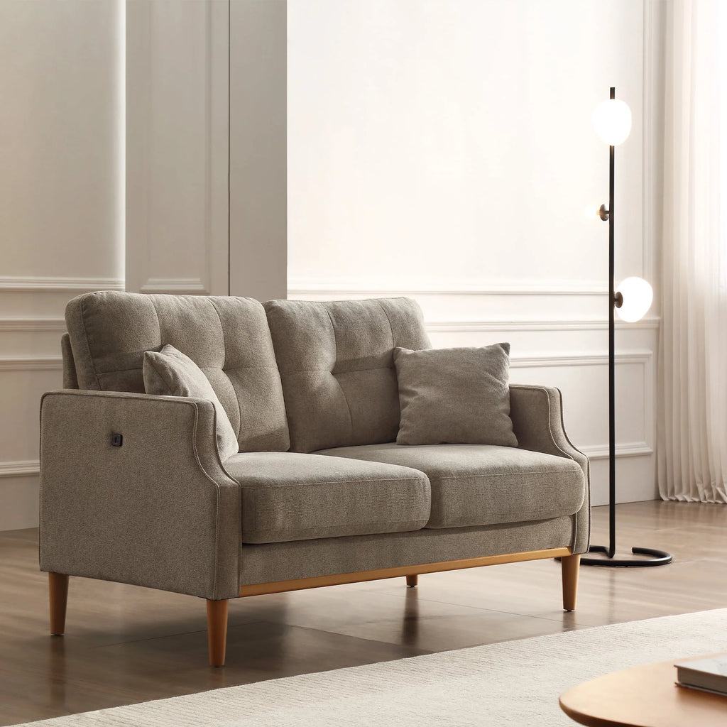 Cream Waterproof Fabric 2 Seater Sofa U67025