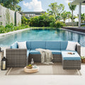 5 Pieces Rattan Wicker Outdoor Furniture Set with Glass Table B330