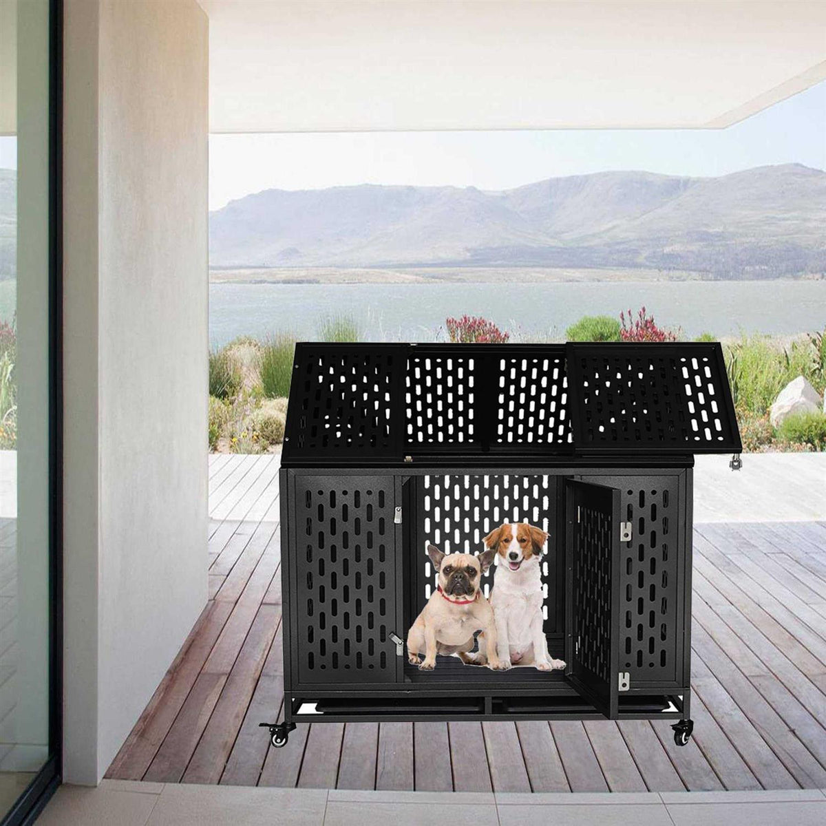 Heavy Duty Dog Crate Cage Kennel W749643
