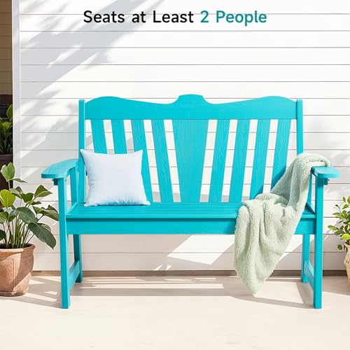 Weatherproof 2-Person Outdoor Bench with Armrests and Backrest R3444