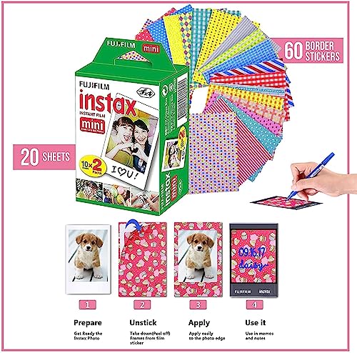 Purple Instant Camera Bundle with 20 Film Sheets G809