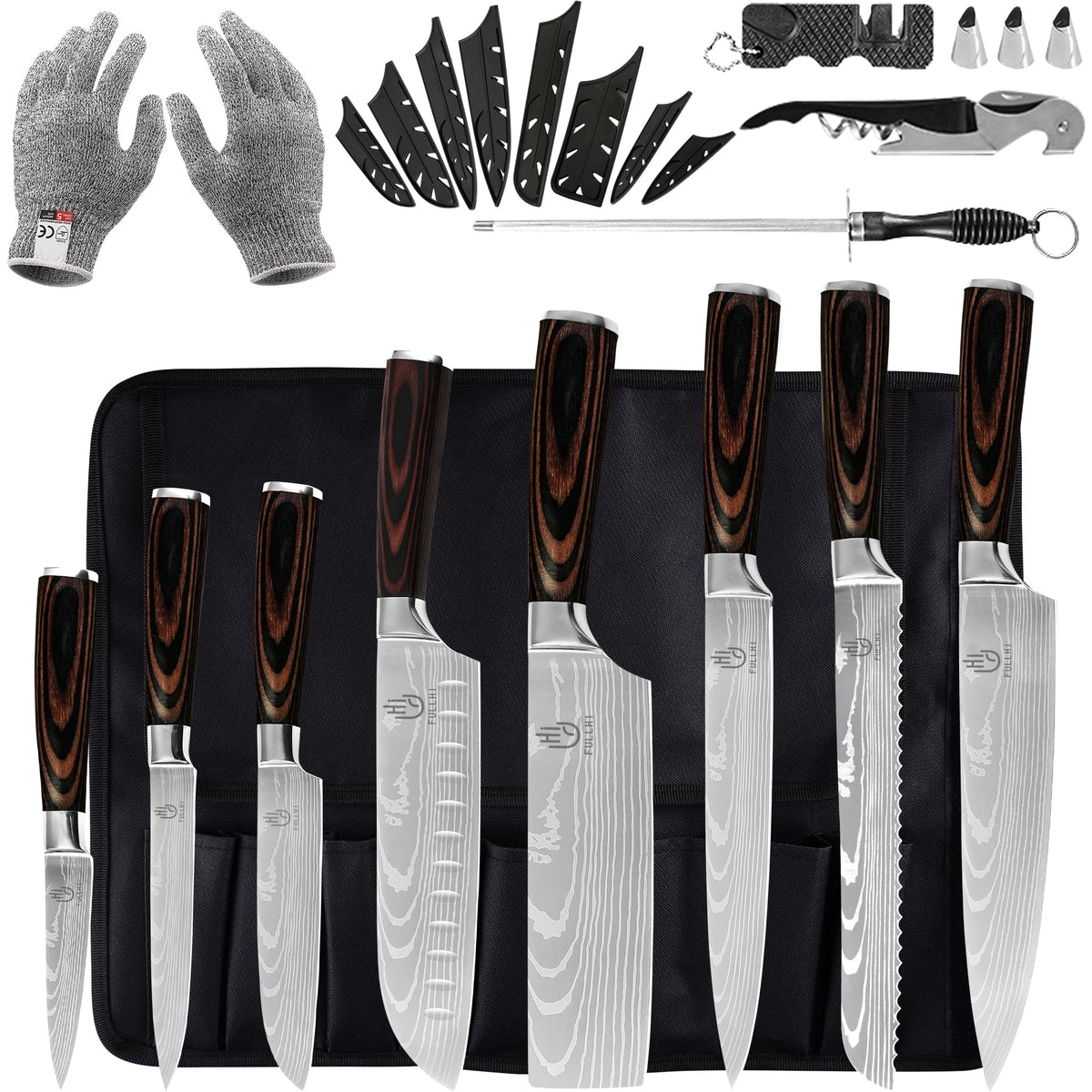 14 Pc German Stainless Steel Kitchen Knife Set G630