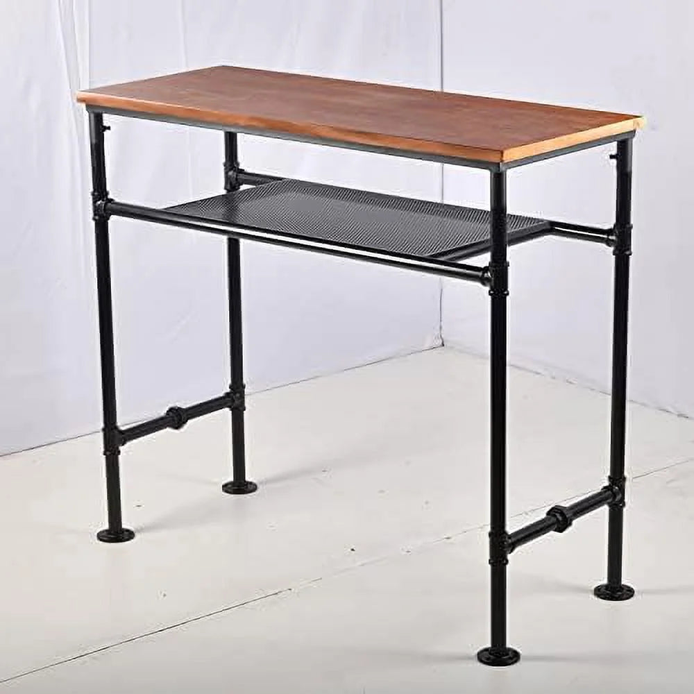 41.3inch Height Industrial Rustic Metal Pipe and Wood Table Y263371
