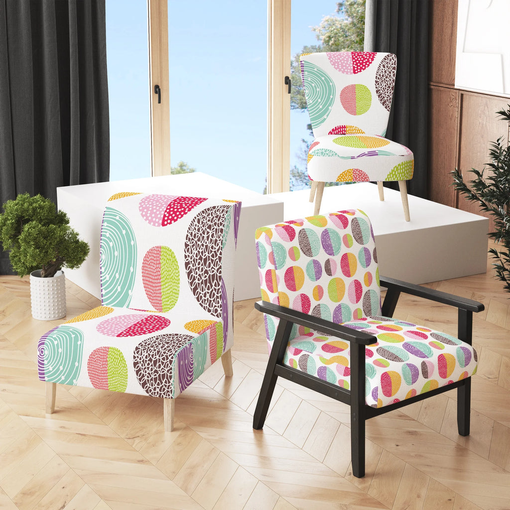 Multicolor Patterned Upholstered Accent Chair A71347
