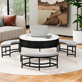 Lift-Top Coffee Table with Hidden Storage and Ottoman A773