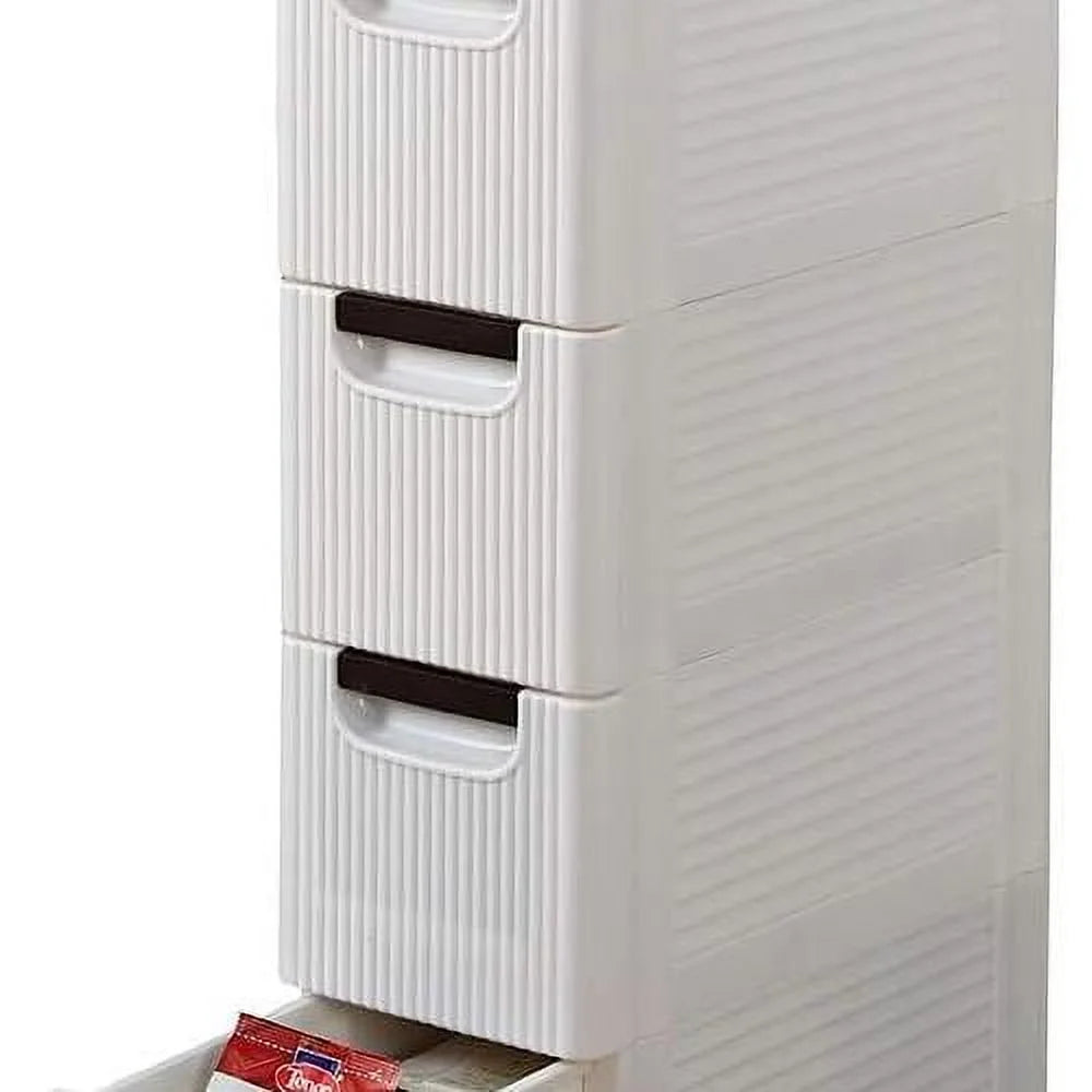 White 4 Drawer Rolling Storage Cabinet K7907